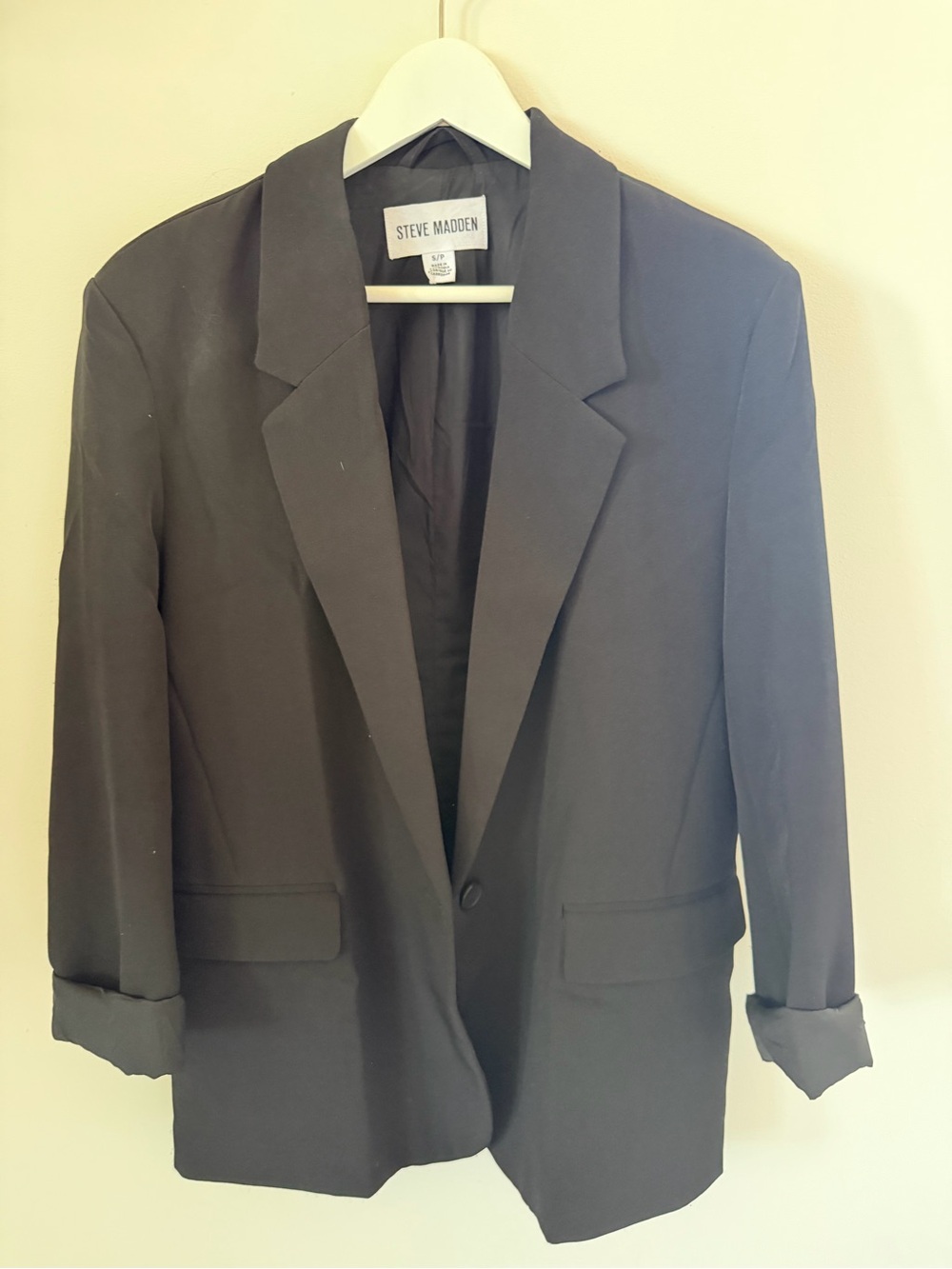 Steve Madden Black Women's Single-Button Blazer